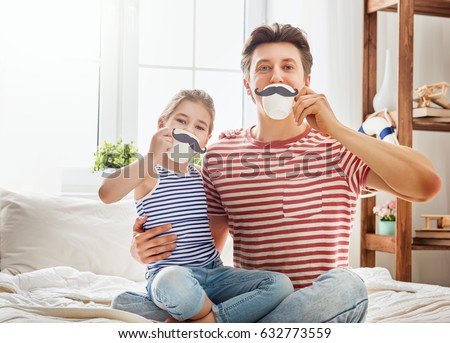 Similar – Image, Stock Photo Father playing with his little son at home