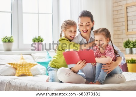 Similar – Image, Stock Photo Family mother and her daughters standing in a street downtown wearing the face masks to avoid virus infection