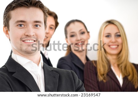 team of successful smiling young bussiness people