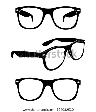 set of glasses vector. sunglasses. Vector Illustration Glasses Hipster. Template.