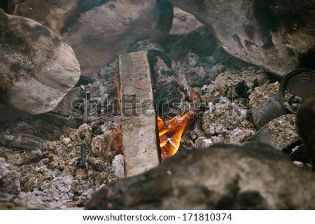 Fire Flame burning Outdoor natural moody background tourism vacations concept