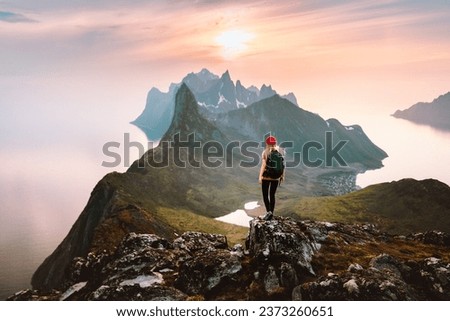 Similar – Image, Stock Photo Hiking in the mountains of the Dolomites with horse in the foreground