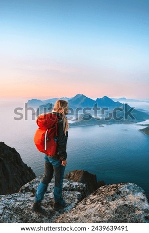 Similar – Image, Stock Photo Hiking in the mountains of the Dolomites with horse in the foreground