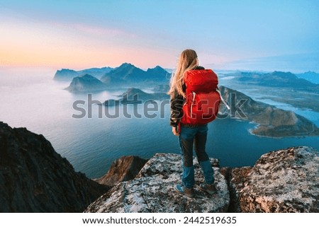 Similar – Image, Stock Photo Epic aerial view of Tre Cime di Lavaredo during sunset, Dolomites, Italy