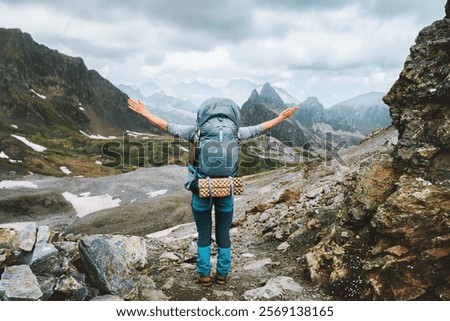 Similar – Image, Stock Photo Female traveler exploring rocky formation