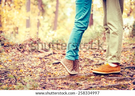 Similar – Image, Stock Photo Autumn. Feet with boots stand in a puddle of leaves