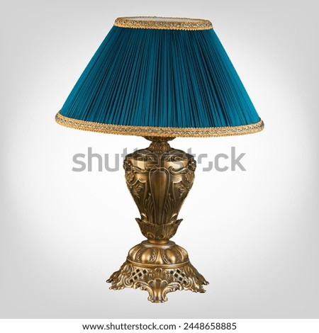 Vintage table lamp isolated on white background. Vector illustration EPS 10.