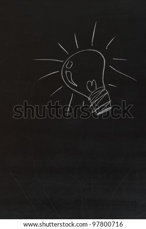 idea bulb on blackboard background vertical