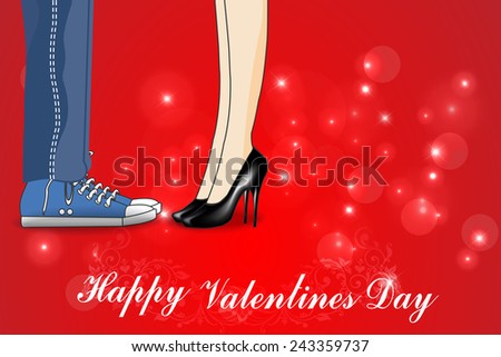 Happy Valentines Day, A Declaration Of Love, Kiss, Valentine'S Day Card