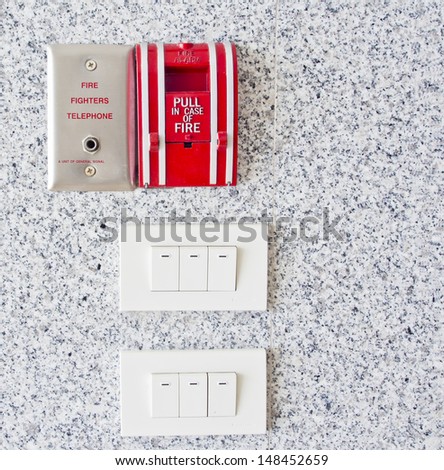 fire pull equipment and lighting switch