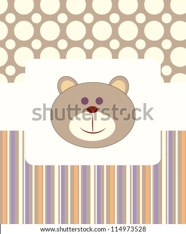Baby shower with funny animals/ Vector illustration