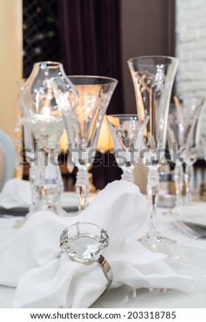 Napkin ring and table set for meal
