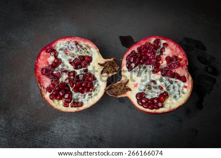 Ripe Pomegranate fruit. Organic Bio fruits