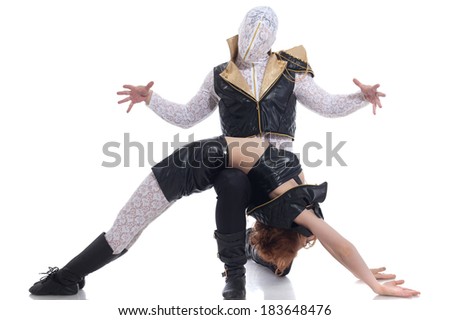 Image of dancer with hidden face and his partner