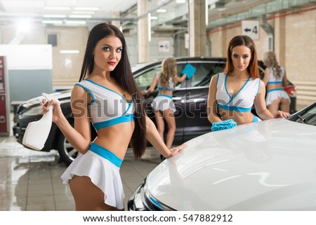 sexy girls washing carsimage