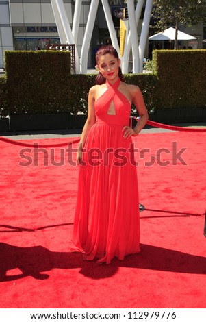 LOS ANGELES, CA - SEP 15: Ariana Grande at the Academy Of Television Arts & Sciences 2012 Creative Arts Emmy Awards held at Nokia Theater L.A. LIVE on September 15, 2012 in Los Angeles, California