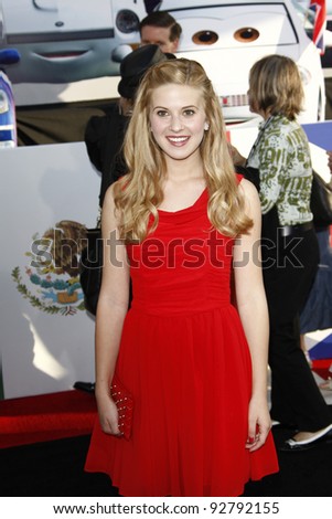 LOS ANGELES - JUNE 18: Caroline Sunshine at the Premiere of Walt Disney Pictures\' \'Cars 2\' at the El Capitan Theatre, California on June 18, 2011.
