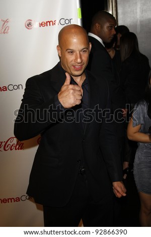 LAS VEGAS - MAR 31: Vin Diesel arriving at the CinemaCon awards ceremony at the Pure Nightclub at Caesars Palace in Las Vegas, Nevada on March 31, 2011.