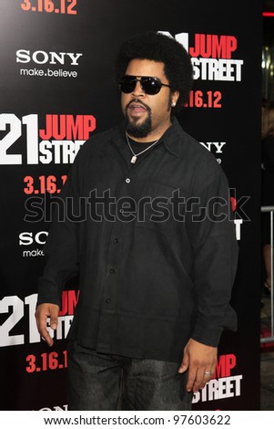 LOS ANGELES, CA - MARCH 13: Ice Cube at the premiere of Columbia Pictures \'21 Jump Street\' held at Grauman\'s Chinese Theater on March 13, 2012 in Los Angeles, California