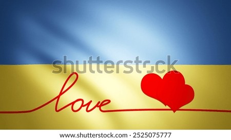 Similar – Image, Stock Photo Love and peace, traffic light with red heart and yellow peace sign. Love and peace