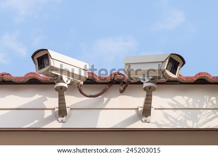 Security Camera or CCTV on roof at home