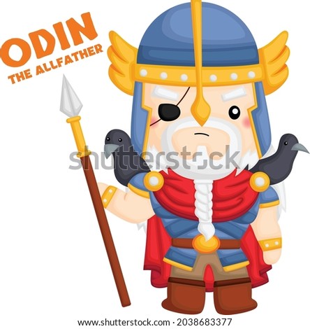 a vector of Odin from norse mythology  Imagine de stoc © 