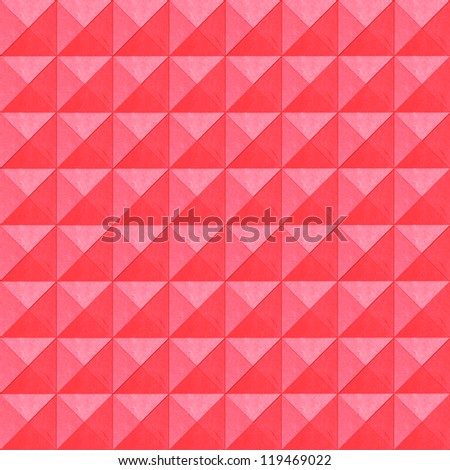 Rice paper cut red prismatic ornament on white background