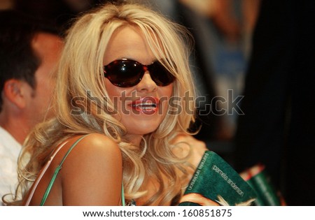 Pamela Anderson signs her new book, STAR, at the Wall Street Borders in New York, on August 3, 2004