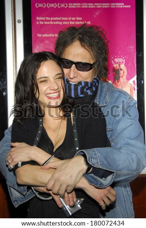 Asia Argento, Mick Rock at THE HEART IS DECEITFUL ABOVE ALL THINGS Premiere, Loews E-Walk and AMC Empire 25 Theaters, New York, Tuesday, February 28, 2006
