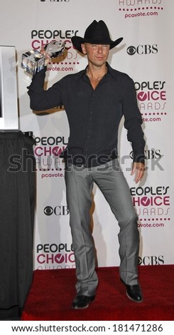 Kenny Chesney in the press room for The 33rd Annual People\'s Choice Awards - PRESS ROOM, The Shrine Auditorium, Los Angeles, CA, January 09, 2007