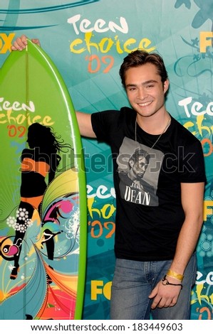 Ed Westwick in the press room for Teen Choice Awards - PRESS ROOM, Gibson Amphitheatre at Universal CityWalk, Los Angeles, CA August 9, 2009