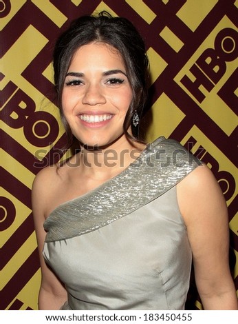 America Ferrera, in an Oscar de la Renta dress, at HBO Golden Globes After Party, Circa 55 Restaurant at the Beverly Hilton Hotel, Los Angeles, January 11, 2009