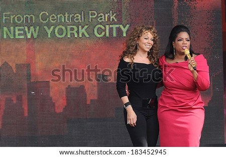 Mariah Carey, Oprah Winfrey at talk show appearance for The Oprah Winfrey Show Fridays Live From New York, Rumsey Playfield in Central Park, New York September 18, 2009