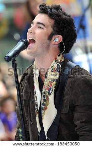 Kevin Jonas at talk show appearance for NBC Today Show Concert with The Jonas Brothers, Rockefeller Plaza, New York, NY June 19, 2009