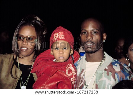 DMX with wife and son Tacoma at premiere of CRADLE 2 THE GRAVE, NY 2/24/2003