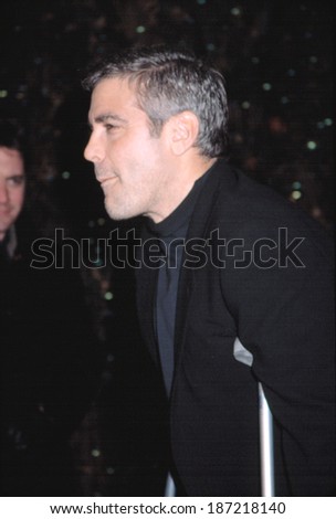 George Clooney on crutches at the National Board of Review, NYC, 1/14/2003