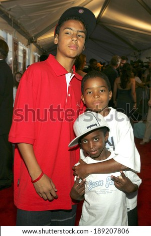 Quincey, Justin, Christian Combs at THE BAD NEWS BEARS World Premiere, The Ziegfeld Theatre, New York, NY, July 18, 2005