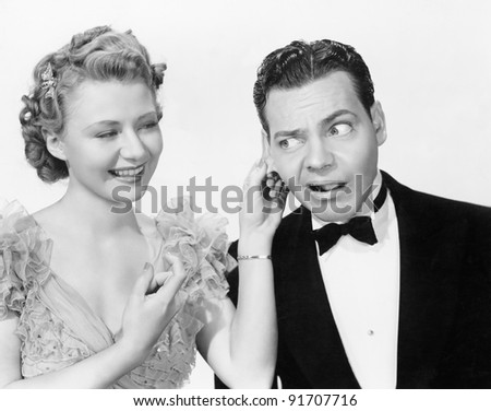 Woman Pulling A Man'S Ear Stock Photo 91707716 : Shutterstock