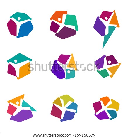 Design colorful people vector logo template. 