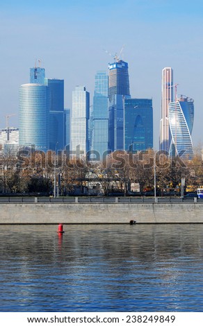 MOSCOW - OCTOBER 25, 2014: Moscow City Business Center. Modern architecture of Moscow city, Russia.