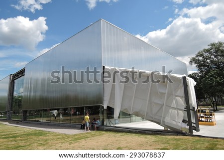 MOSCOW - JUNE 17, 2015: View of Garace Contemporary Culture Center (new building) in Gorky park in Moscow, opened in June, 2015. Popular landmark.