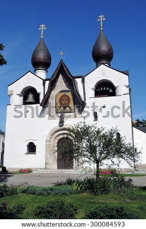 MOSCOW - JULY 25, 2015: Architecture of Marfo-Mariinsky Convent of Mercy (Stavropegic Nunnery) in Moscow, Russia. Popular landmark. Color photo.
