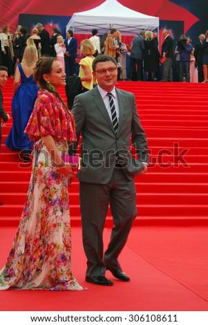 MOSCOW - JUNE 19, 2015: Director of Moscow Museum of Modern Art Vasily Tseretely at XXXVII Moscow International Film Festival red carpet opening ceremony.