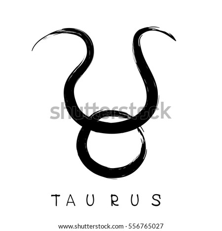 Zodiac sign Taurus isolated on white background. Design element for flyers or greeting cards.