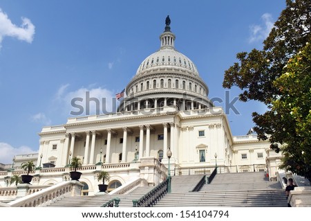 Stairs To The Front Entrance Of The Capitol Building On Capitol Hill In ...