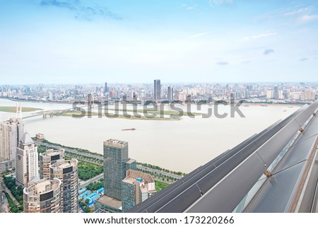 Aerial views of the city