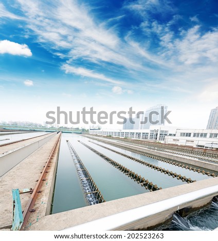 Water cleaning facility outdoors