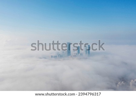 Image, Stock Photo Seagulls in the fog Autumn