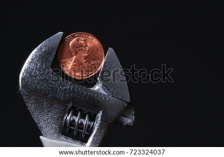 Pinching and squeezing money.  Stockfoto © 