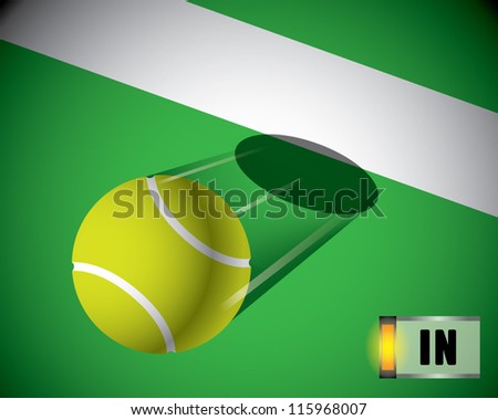 A tennis ball on the line
